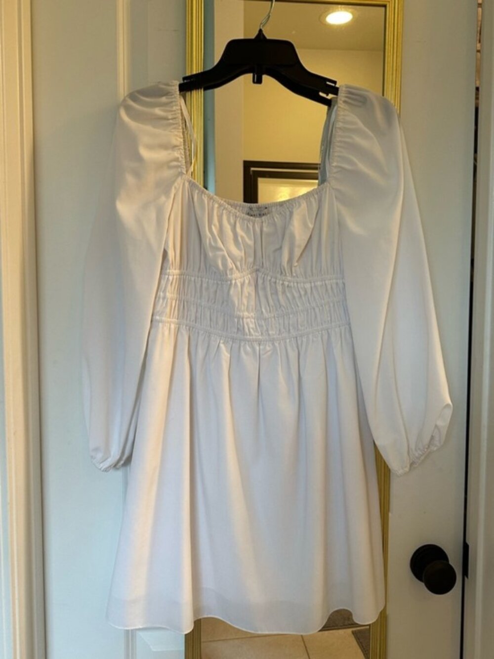 Gianni Bini White Long Sleeve Mini Dress